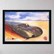 impresión futurista del coche de los años 50 poster