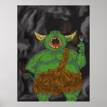 Impresión hambrienta del poster del duende de la c