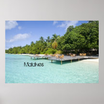 Impresión hermosa del poster de la playa de Maldiv