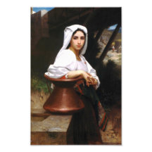 Impresión italiana del agua del dibujo del chica d foto