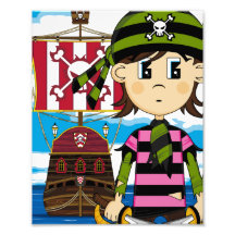 Impresión linda de la foto del pirata y de la nave
