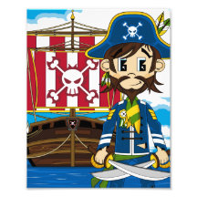 Impresión linda de la foto del pirata y de la nave