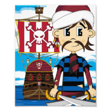 Impresión linda de la foto del pirata y de la nave