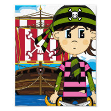 Impresión linda de la foto del pirata y de la nave