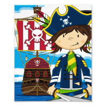 Impresión linda de la foto del pirata y de la nave