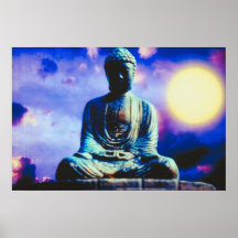 Impresión Meditating inspirada de Buda Poster