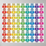 Impresión - modelo lindo del búho del arco iris poster