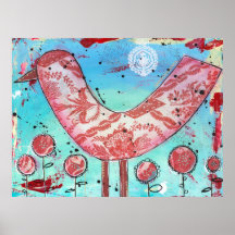 Impresión moderna de la pintura del pájaro de la t poster