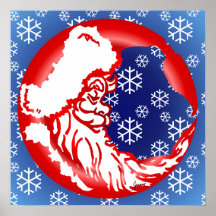 Impresión Nevado de la luna de Santa Poster