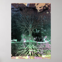 Impresión oscura del árbol A3 Posters