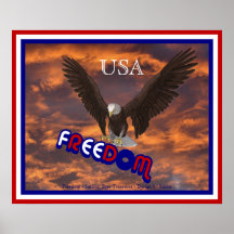 Impresión patriótica del poster de la libertad de 