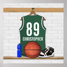 Impresión personalizada del jersey del baloncesto posters