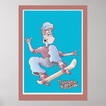 Impresión/poster AZULES del DIBUJO ANIMADO del MUC