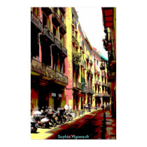 impresión psicodélica de la ciudad posters