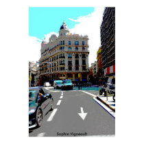 impresión psicodélica de la ciudad posters