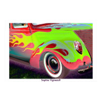 impresión psicodélica del coche del vintage posters