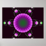 Impresión púrpura del fractal poster