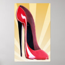Impresión roja de Starburst del zapato del estilet Impresiones