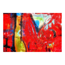 impresión roja enrrollada de la pintada posters