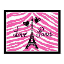 IMPRESIÓN ROSADA DEL CORAZÓN DE LA TORRE EIFFEL DE TARJETAS POSTALES