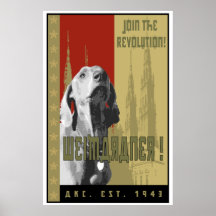 Impresión rusa del arte del poster de Weimaraner