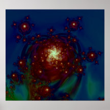Impresión subió luz de las estrellas del arte abst posters