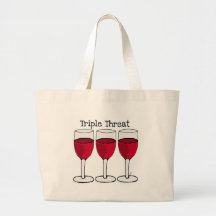IMPRESIÓN TRIPLE DEL TRÍO DEL VINO DE LA AMENAZA BOLSAS DE MANO