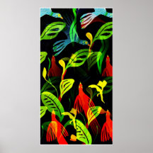 Impresión tropical del poster de la multitud