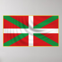Impresión vasca de la bandera poster