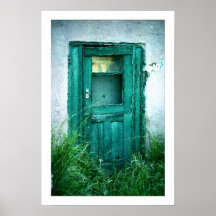 Impresión verde rústica de la bella arte de la pue posters
