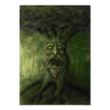impresión vieja de la foto de la fantasía del árbo