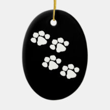 Impresiones animales de la pata ornamento para arbol de navidad