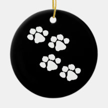 Impresiones animales de la pata ornamento para arbol de navidad