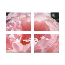 Impresiones color de rosa de la fotografía de la l impresión en lienzo estirada