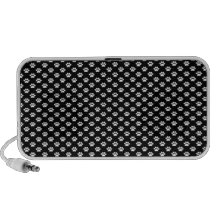 Impresiones de la pata en negro iPod altavoces