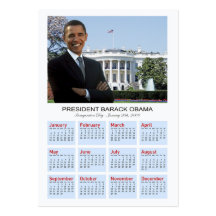 Inauguración de Obama - calendario de la tarjeta d Tarjeta De Visita