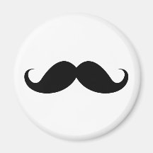 Inconformista de moda del bigote negro divertido d imán de frigorífico