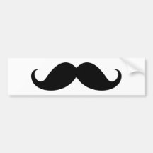 Inconformista de moda del bigote negro divertido d etiqueta de parachoque