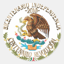 Independencia/revolución de 2010 mexicanos etiqueta redonda