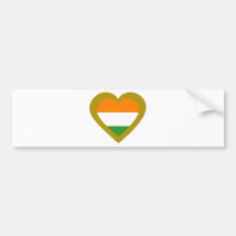 india-heart. pegatina de parachoque