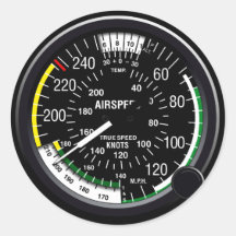 Indicador de indicador de velocidad aérea de los a etiqueta redonda