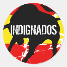 Indignados Pegatina Redonda