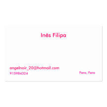Inês Filipa, angelnoir_20@hotmail.com, Faro, Fa... Cartão De Visita