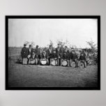 Infantería de la banda de tambores en Falmouth, VA Poster