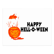 Infierno-o-ween feliz tarjetas postales