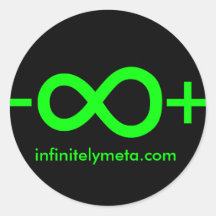 Infinitamente meta etiqueta redonda