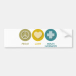 Información de la salud del amor de la paz pegatina de parachoque