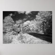 Infrarrojo del puente del hierro poster