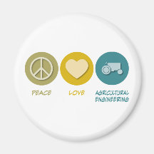 Ingeniería agrícola del amor de la paz imán de nevera