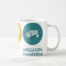 Ingeniería agrícola del amor de la paz tazas
